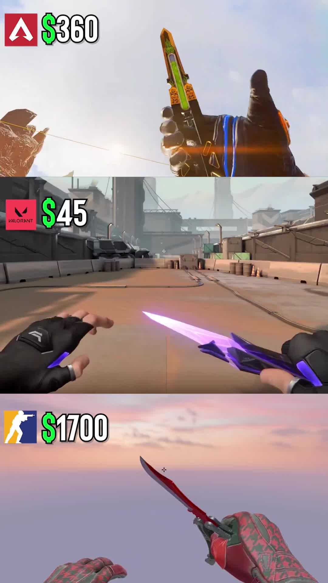 CS Butterfly Knife vs other games 👀 